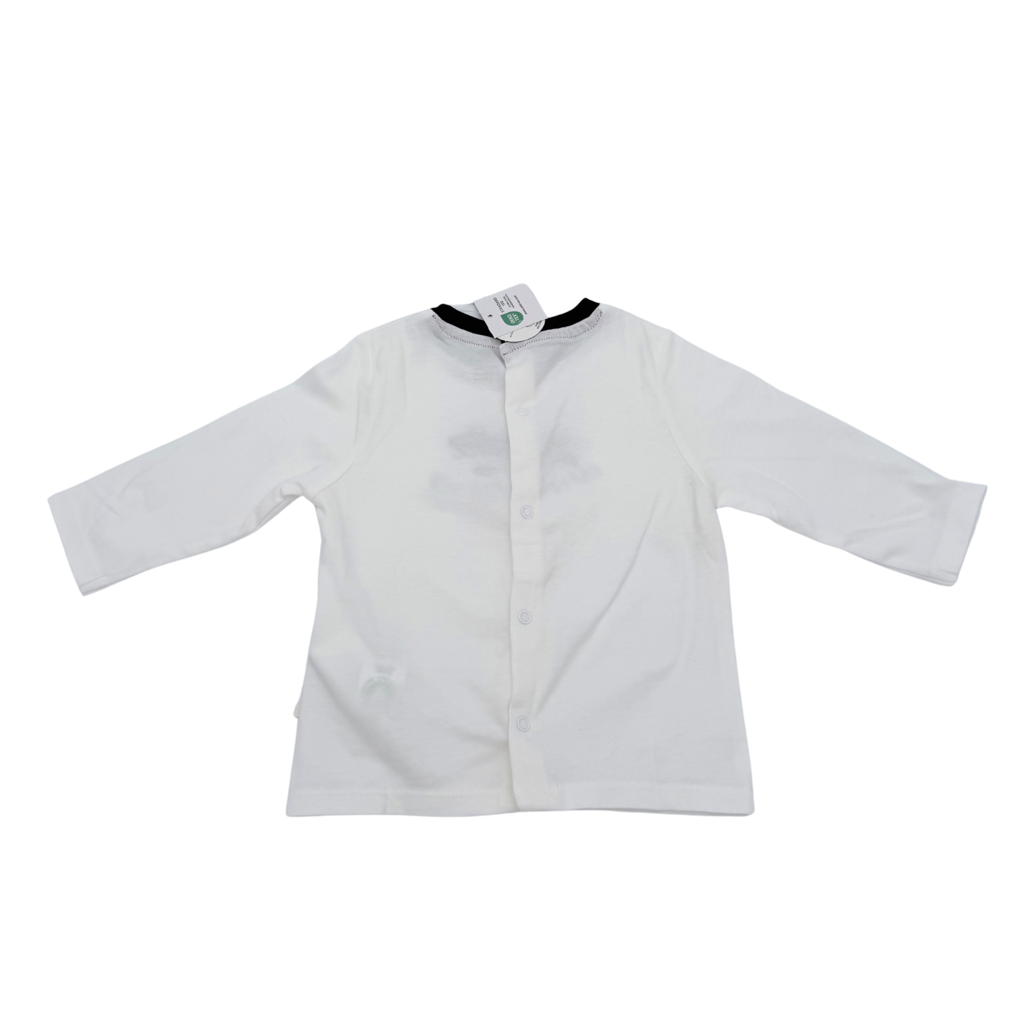 T-shirt blanc manches longues — 6 mois