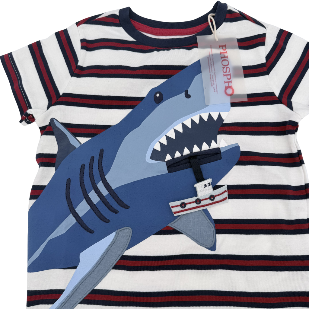 Pyjama requin phosphorescent et short rouge — 2 ans