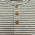 T-shirt bébé garçon rayé écru et marron - 12 mois