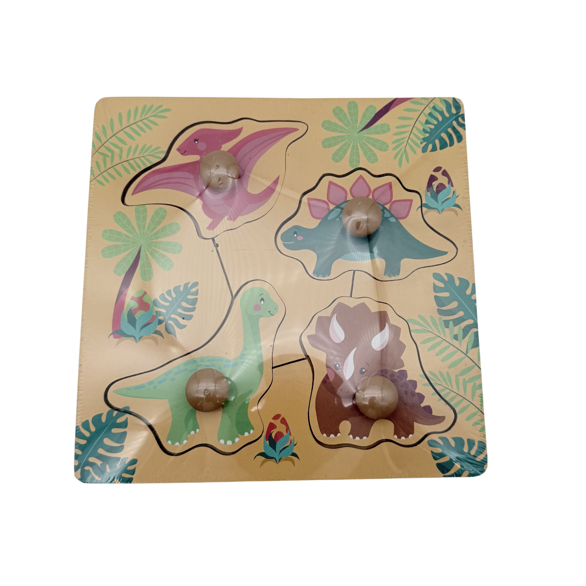 Puzzle en bois dinosaures à encastrer