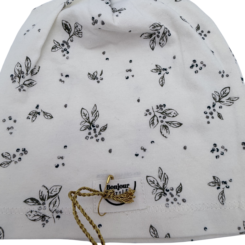 Bonnet blanc imprimé Sloeberry — 3-6 mois