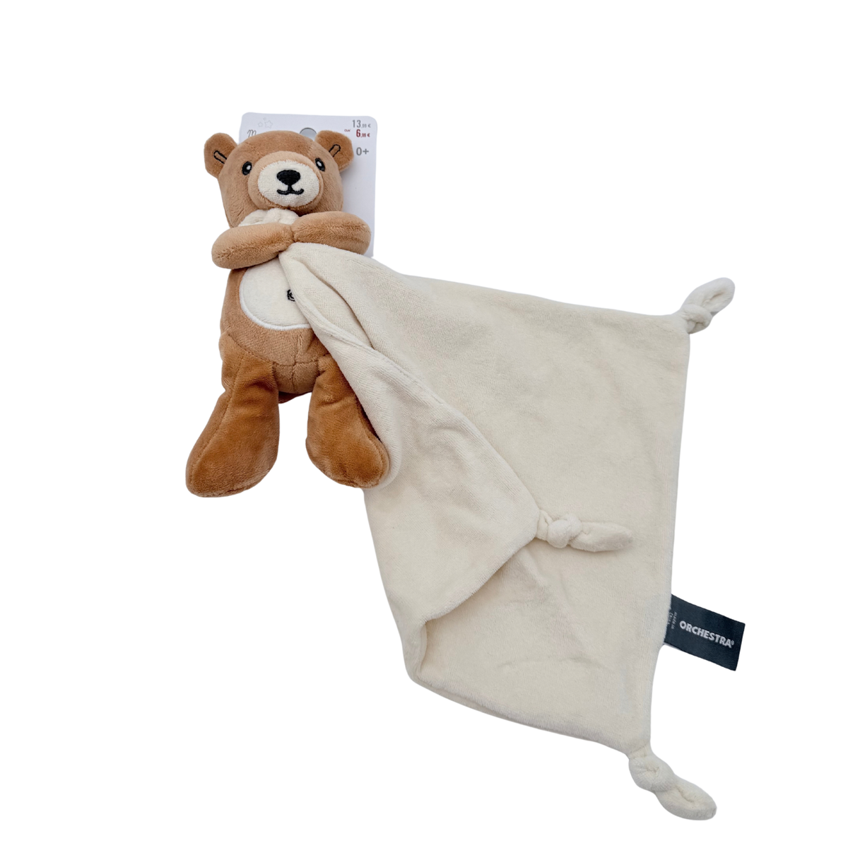 Doudou ours avec lange beige