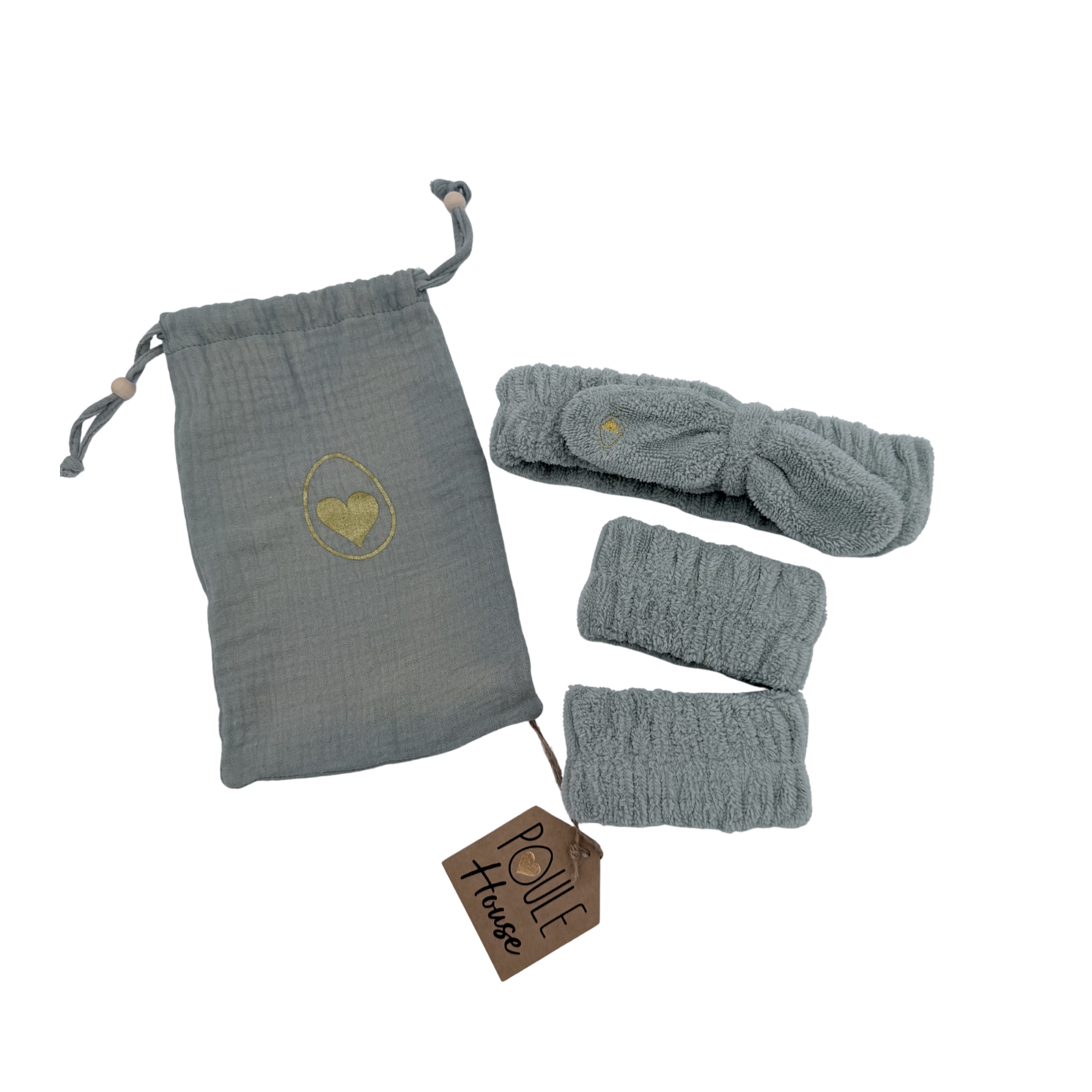 Coffret accessoires beauté vert sauge