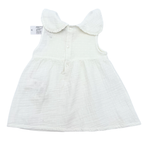 Top blanc en gaze de coton à grand col — 24 mois