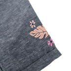 Pantalon léger bleu chiné à imprimé floral — 24 mois