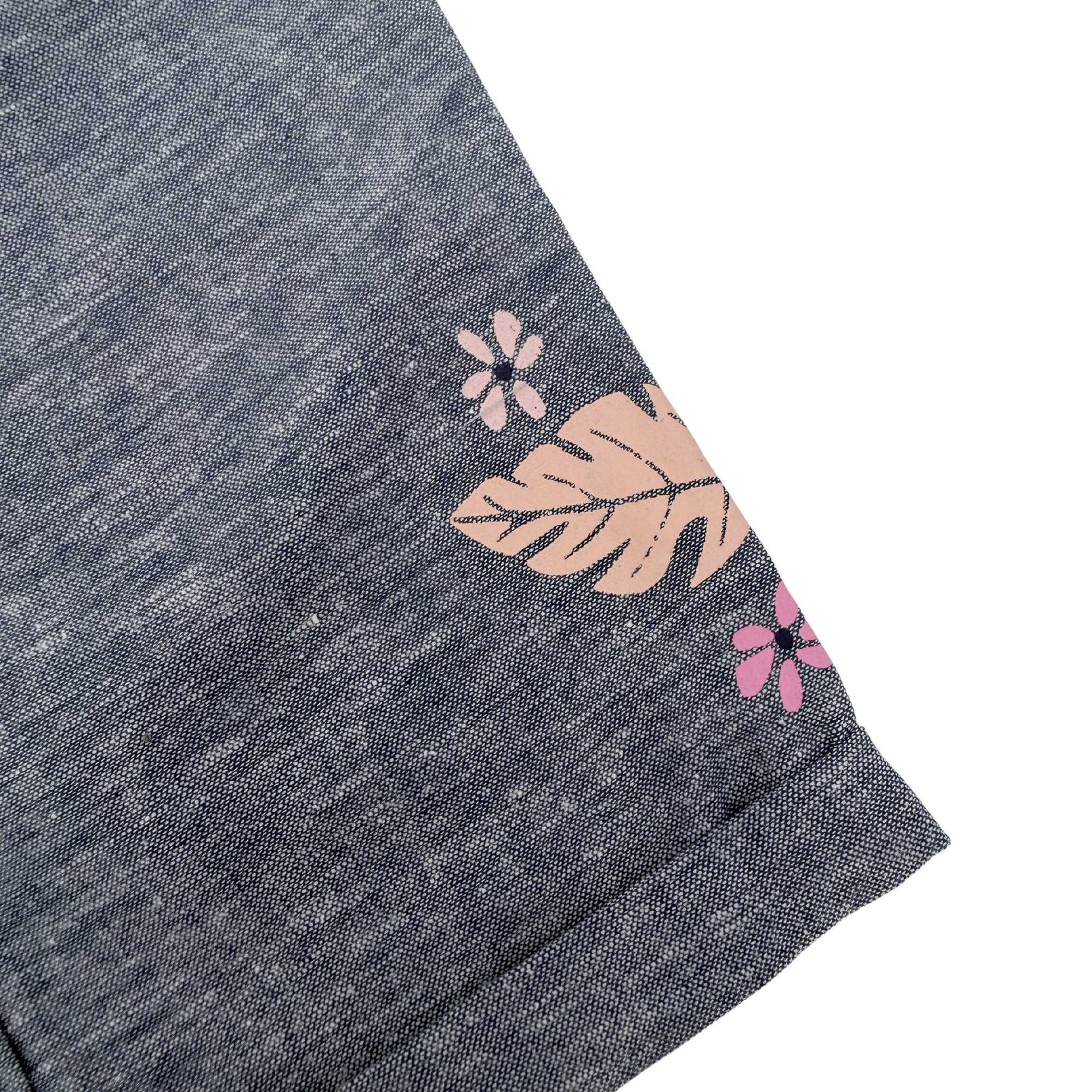 Pantalon léger bleu chiné à imprimé floral — 24 mois
