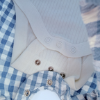 Combinaison bébé vichy bleu et blanc — 3-6 mois