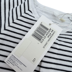 Combinaison rayée noir et blanc “Je t’aime” — 6 mois