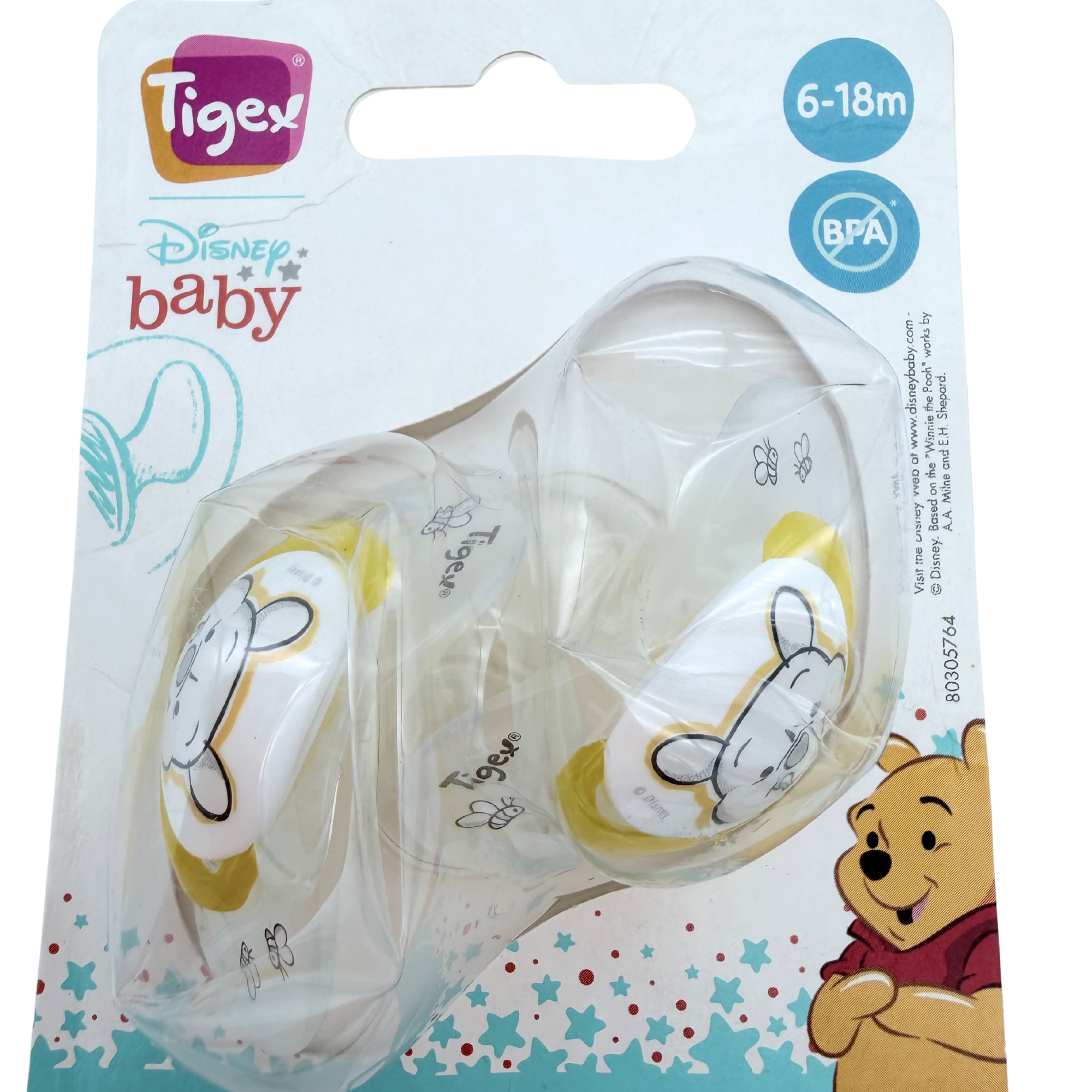 Lot de 2 sucettes Winnie l'Ourson — 6-18 mois