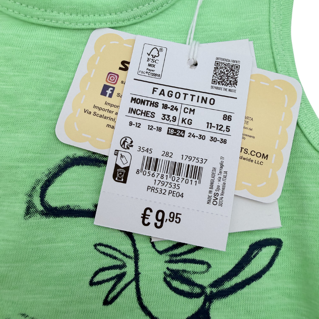 Débardeur vert Snoopy — 18-24 mois