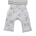 Ensemble bébé deux pièces écru motif éléphants - 3 mois