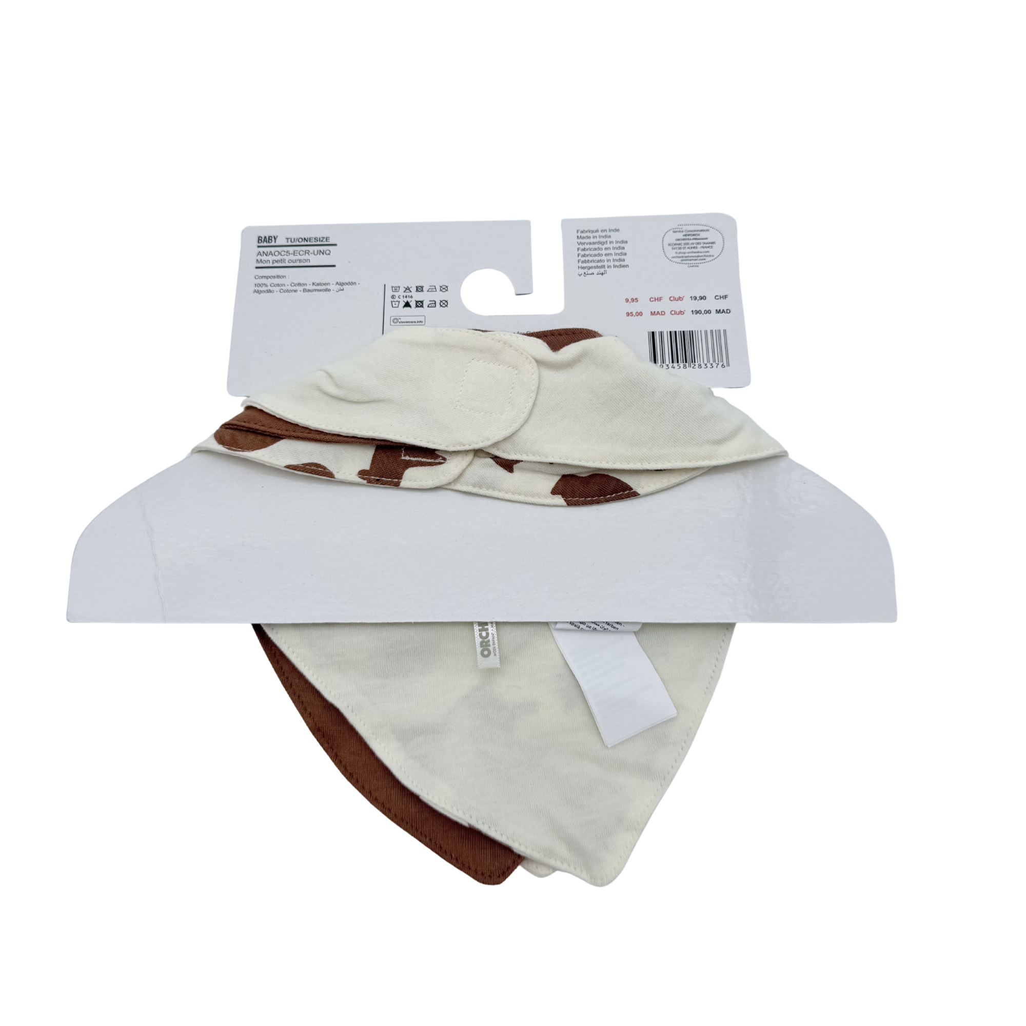 Lot de 3 bavoirs bandana forêt – Taille unique