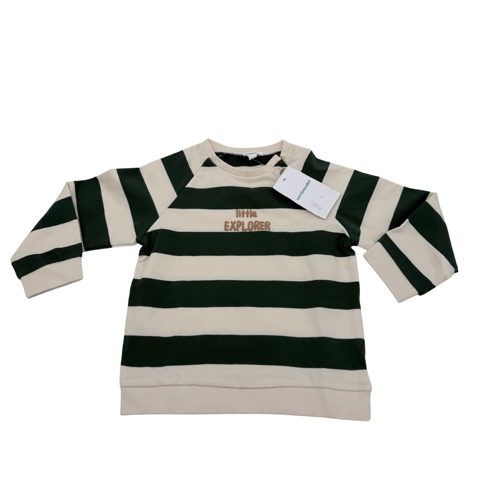 Sweat rayé “little explorer” — 36 mois