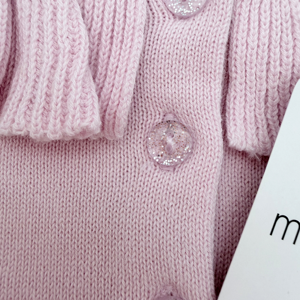 Boléro rose poudré à col volanté — 6 mois