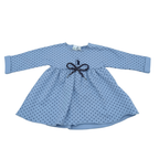 Robe bébé bleu clair à pois - 3-6 mois