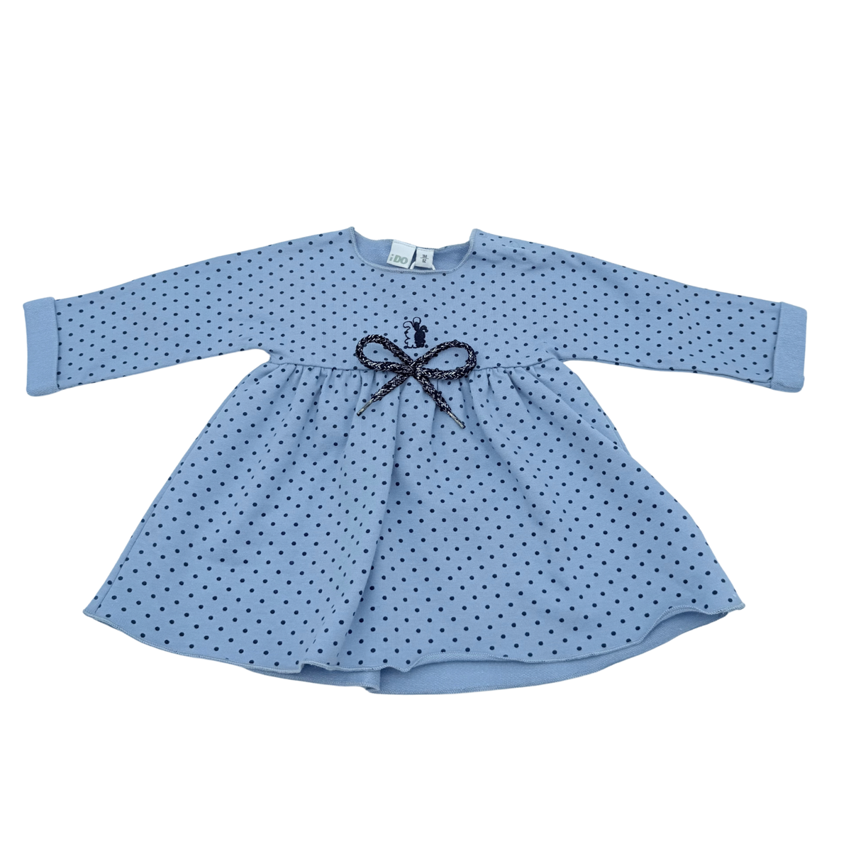 Robe bébé bleu clair à pois - 3-6 mois