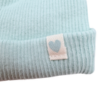 Bonnet bébé en coton bio bleu clair - 0-3 mois