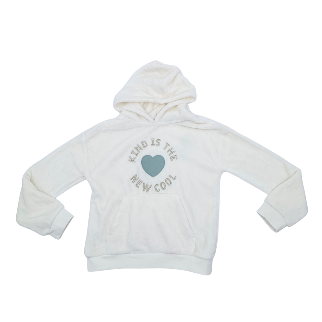 Sweat à capuche écru effet fourrure - 12 ans