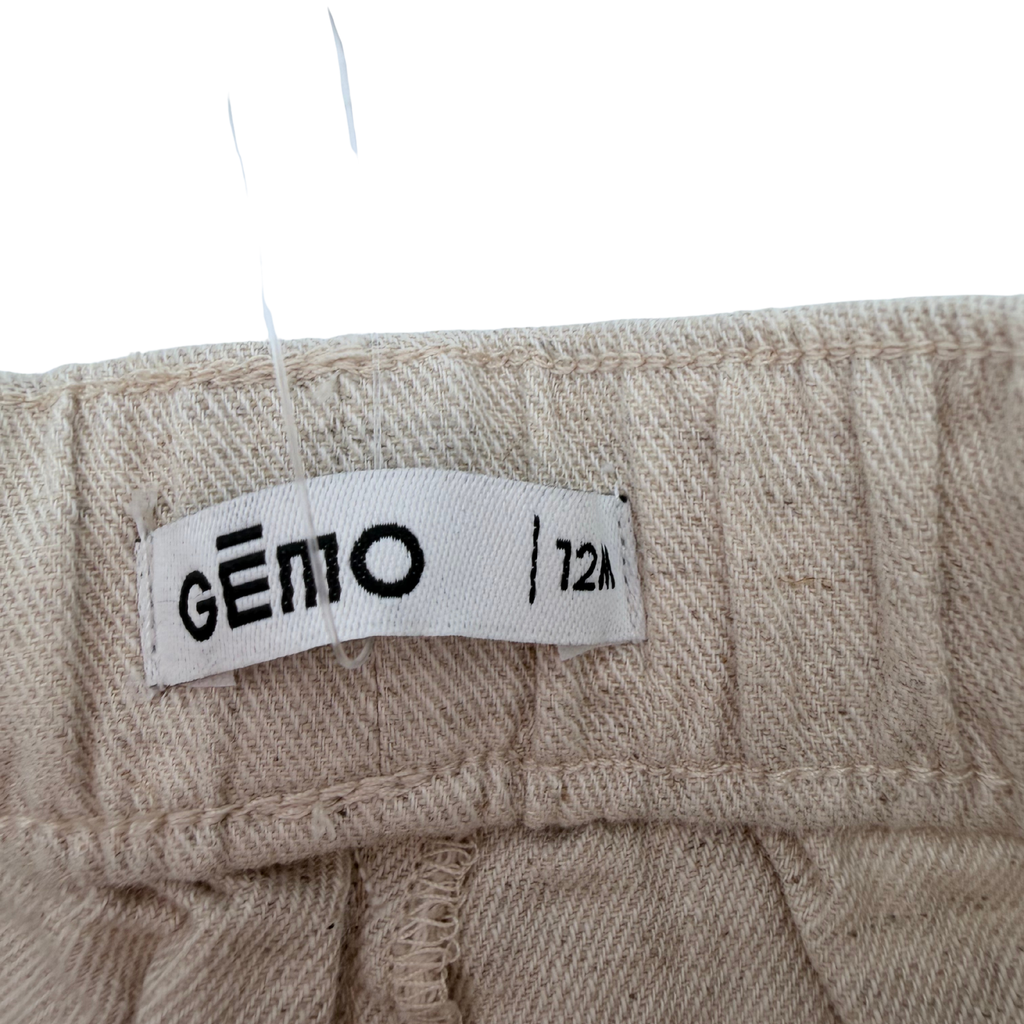 Pantalon en coton et lin coloris naturel - 12 mois