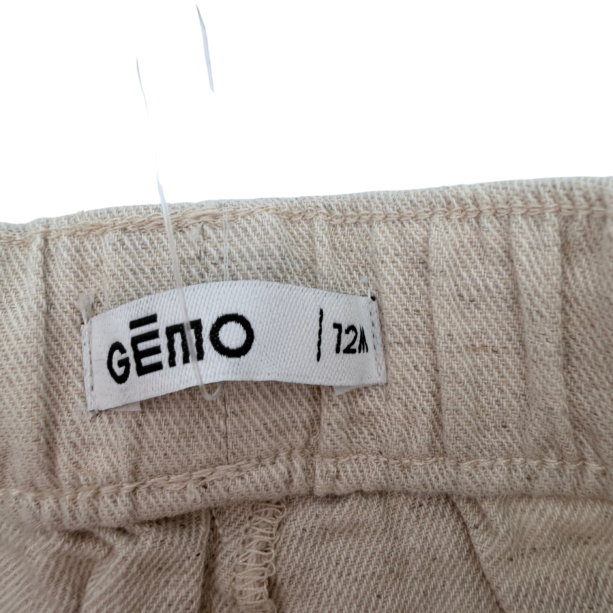 Pantalon en coton et lin coloris naturel - 12 mois