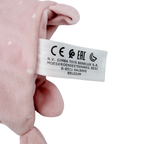 Doudou plat lapin rose et gris à étoiles
