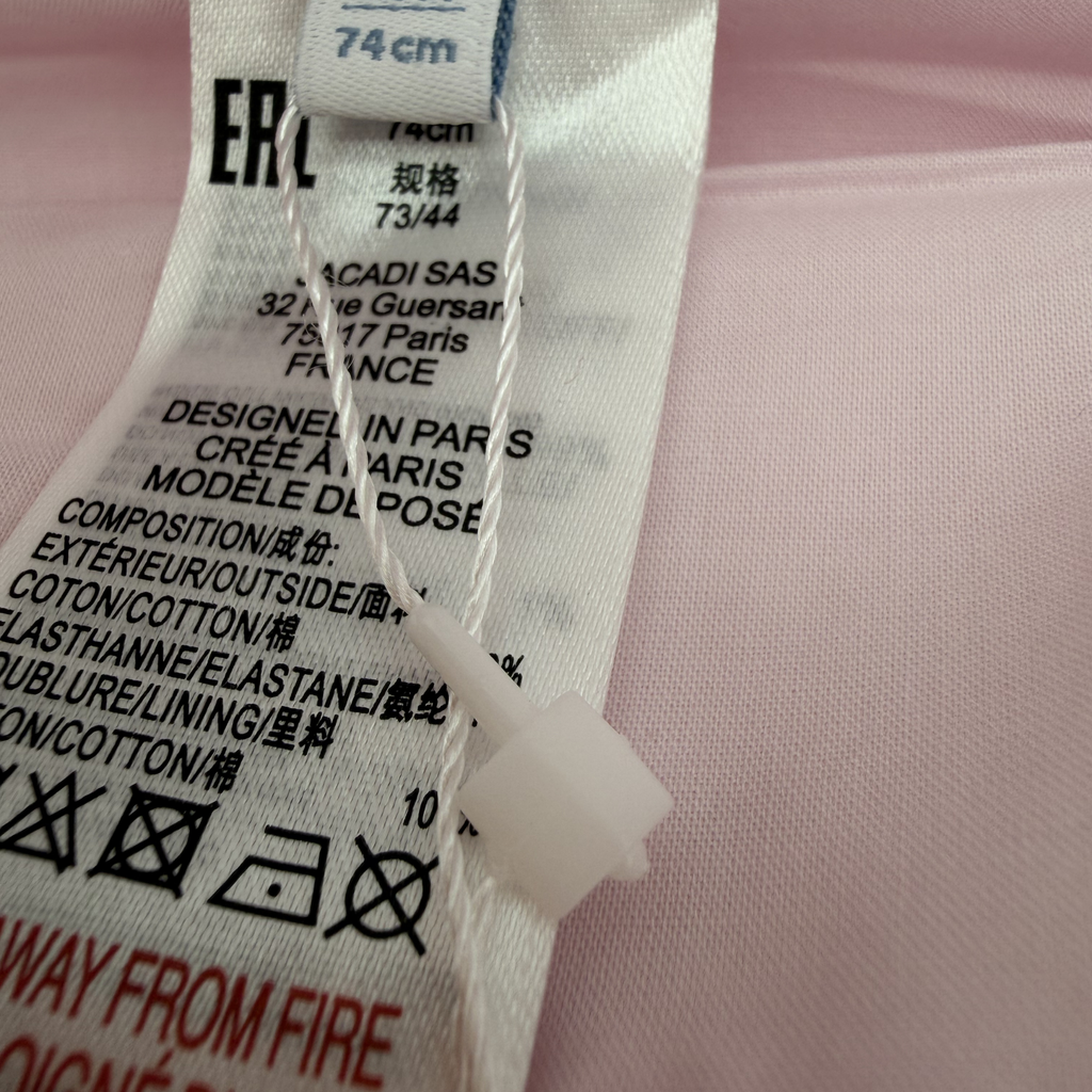 Robe salopette rose poudré en velours côtelé — 12 mois