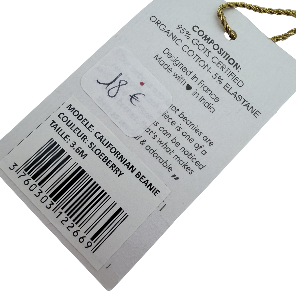 Bonnet blanc imprimé Sloeberry — 3-6 mois