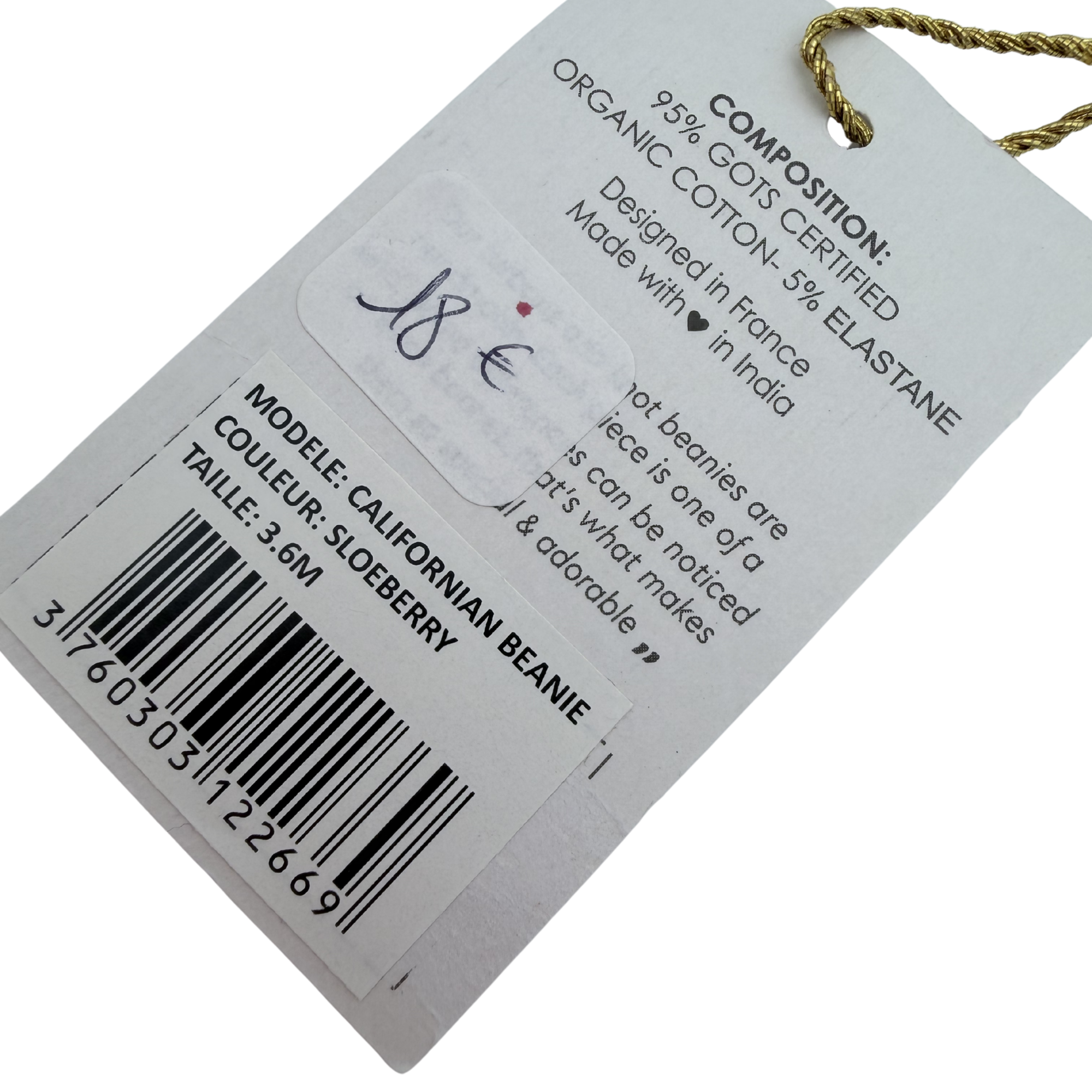 Bonnet blanc imprimé Sloeberry — 3-6 mois