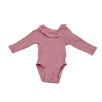 Body bébé rose côtelé à col volanté - 1 mois