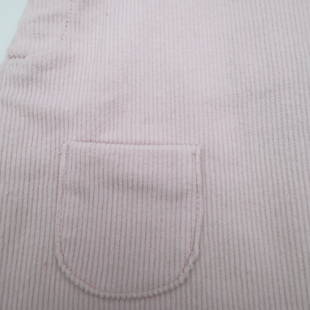 Robe salopette rose poudré en velours côtelé — 12 mois