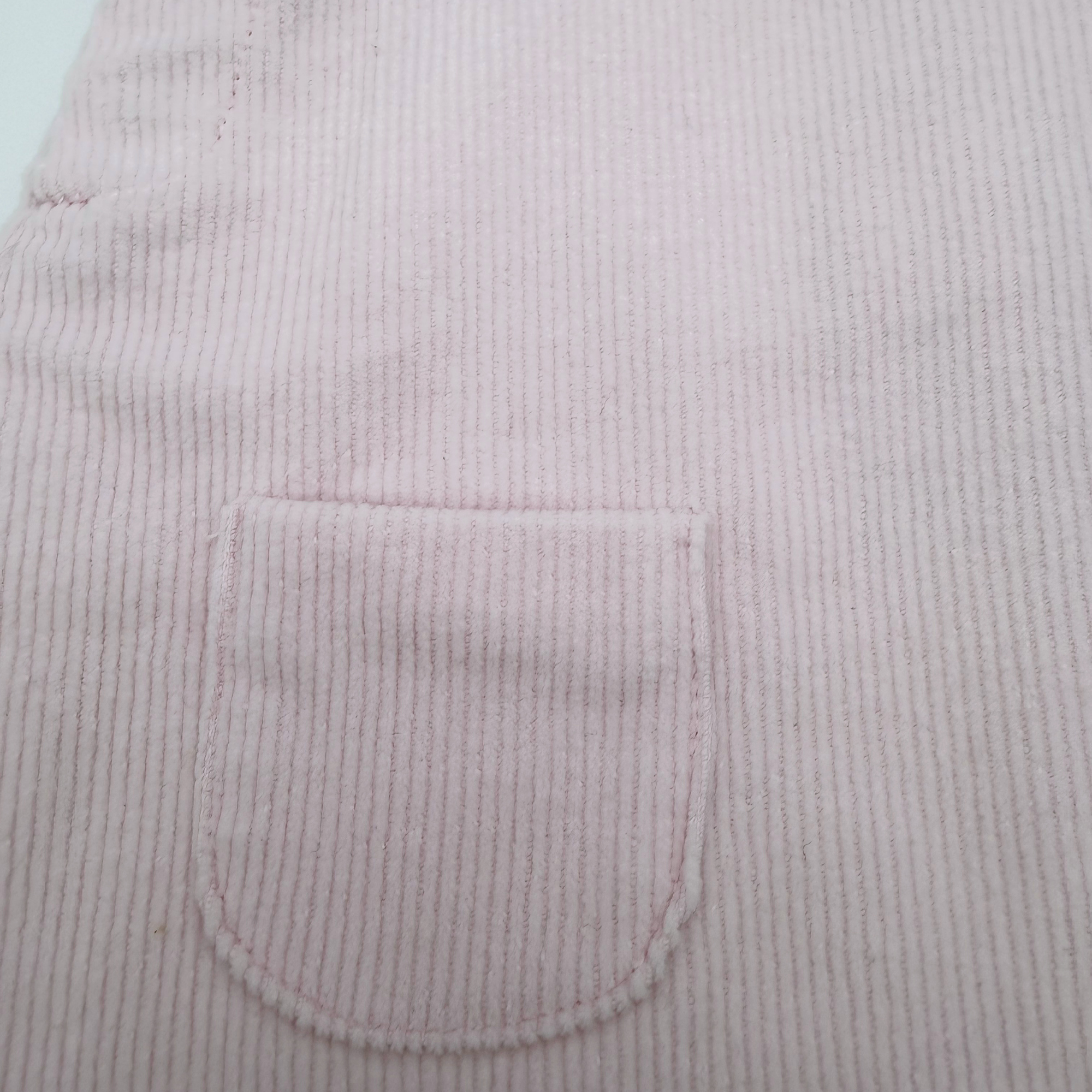 Robe salopette rose poudré en velours côtelé — 12 mois