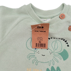 Sweat bébé vert d’eau motif crabe - 6 mois