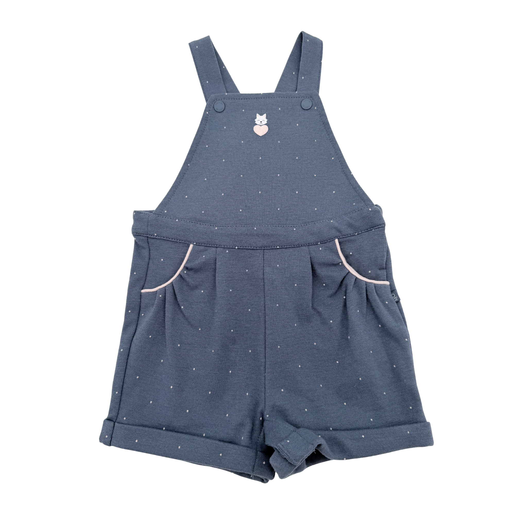 Salopette short bleue à pois — 18 mois
