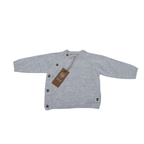 Brassière bébé gris chiné boutonné — 3 mois