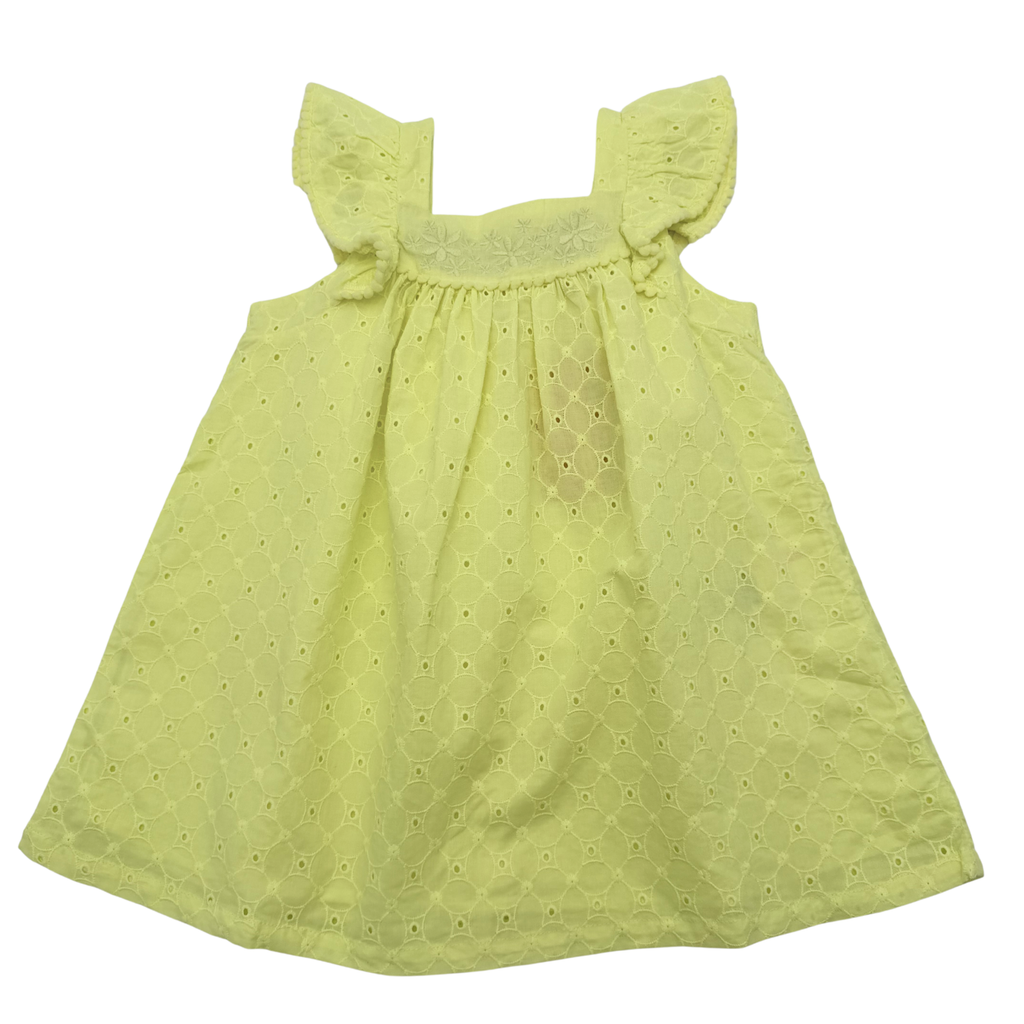 Robe broderie anglaise jaune pastel — 24 mois