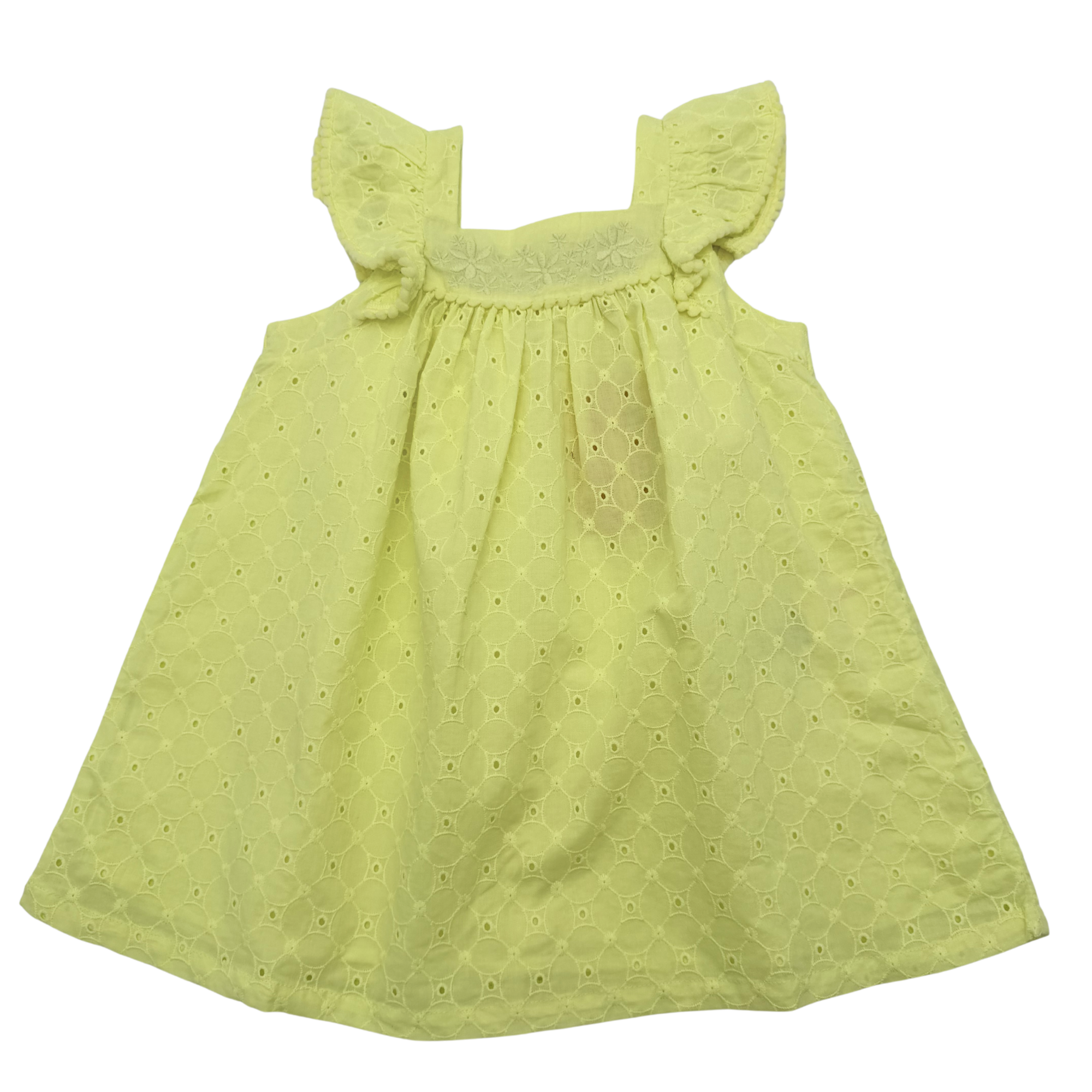 Robe broderie anglaise jaune pastel — 24 mois