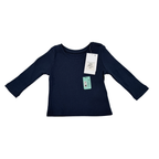 T-shirt bébé côtelé bleu marine — 0-3 mois