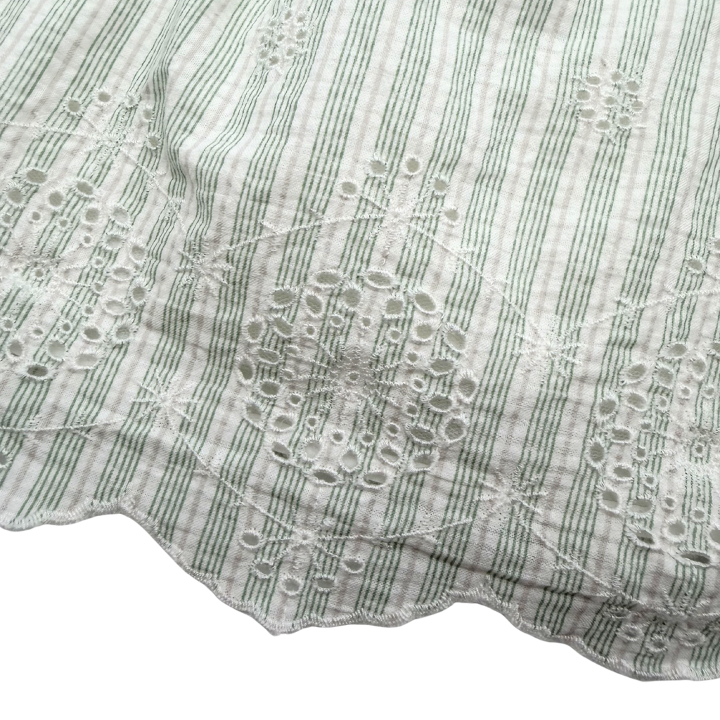 Robe rayée verte et blanche - 3 ans