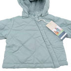 Veste bébé matelassée vert sauge à capuche - 2-6 mois