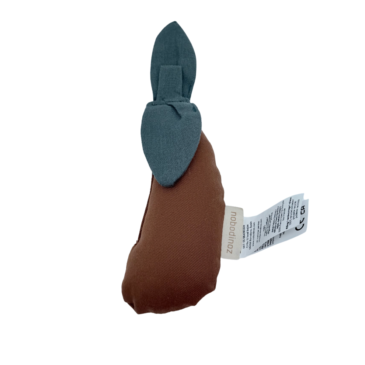 Hochet bébé en coton biologique en forme d'aubergine