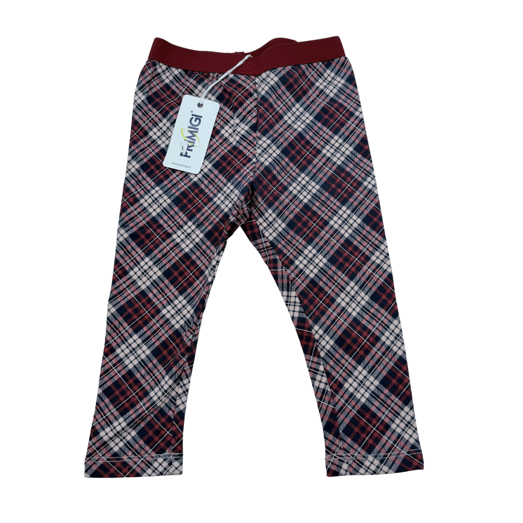 Legging à carreaux bordeaux et bleu — 18 mois