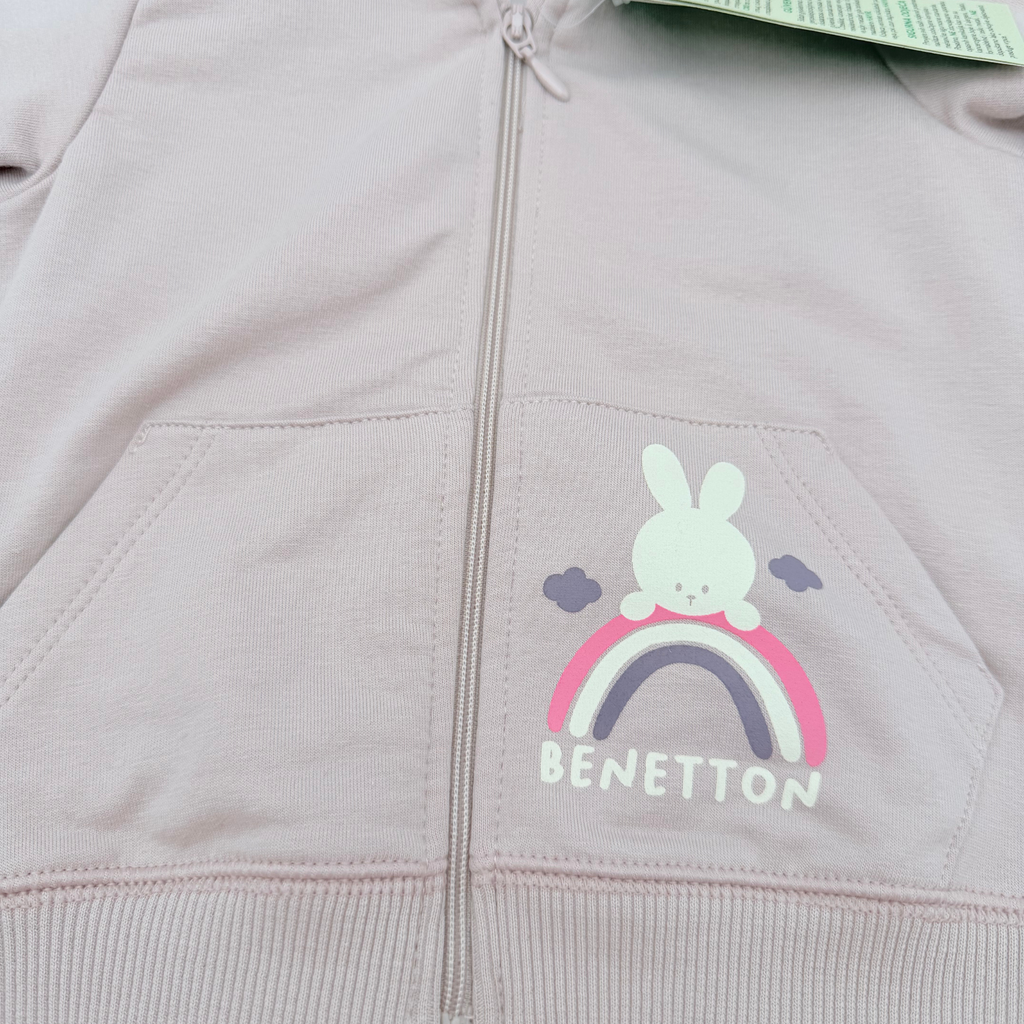 Gilet zippé rose à capuche motif lapin - 6-9 mois