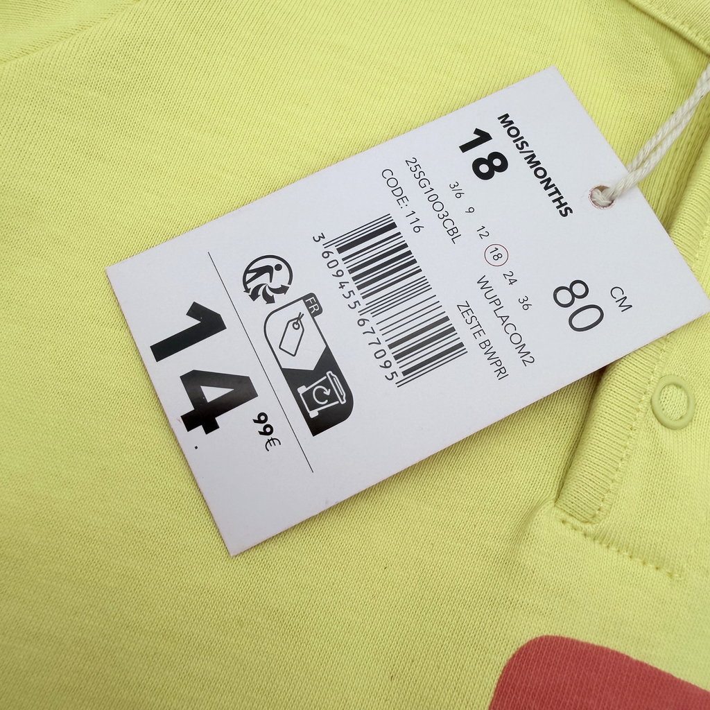 Combishort jungle vert anis — 18 mois