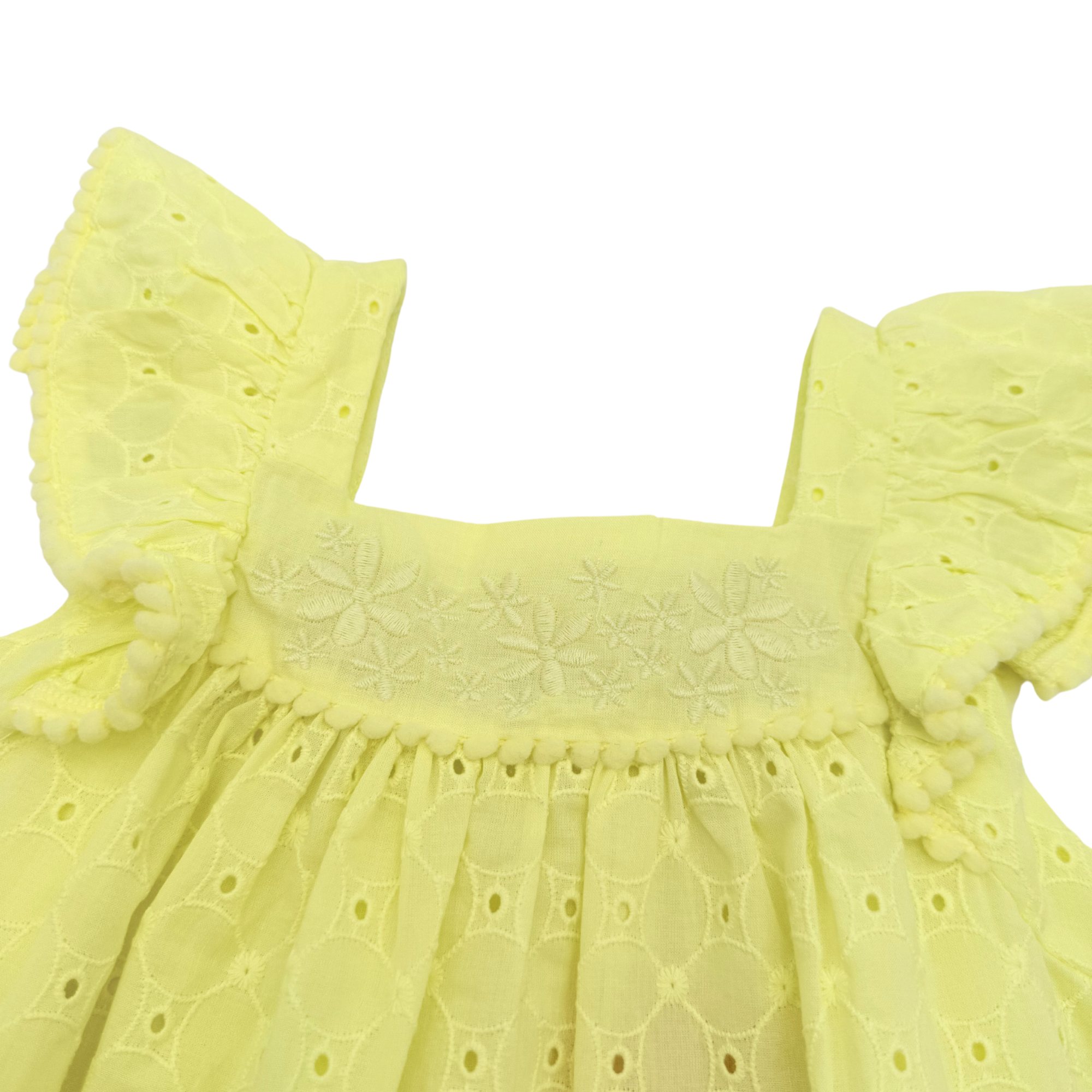 Robe broderie anglaise jaune pastel — 24 mois