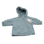 Veste bébé matelassée vert sauge à capuche - 2-6 mois