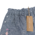 Pantalon léger bleu chiné à imprimé floral — 24 mois