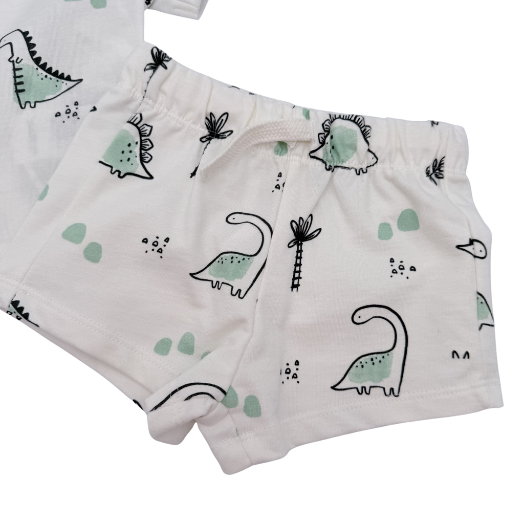 Ensemble dinosaures blanc et vert d’eau — 6 mois