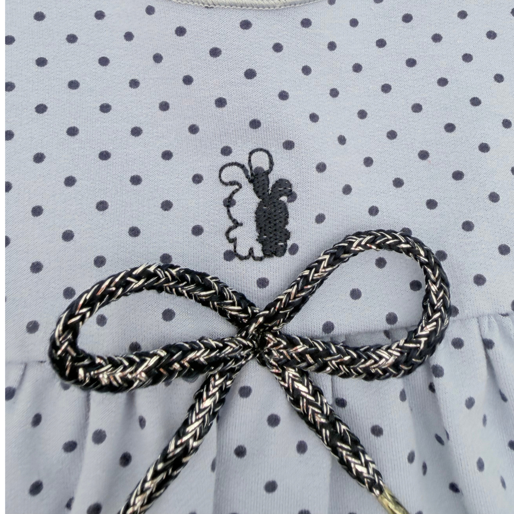 Robe bébé bleu clair à pois - 3-6 mois