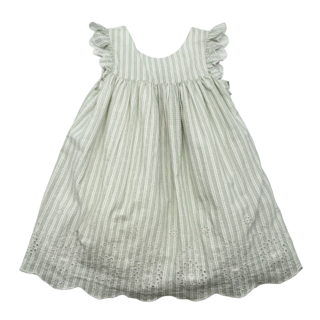 Robe rayée verte et blanche - 3 ans
