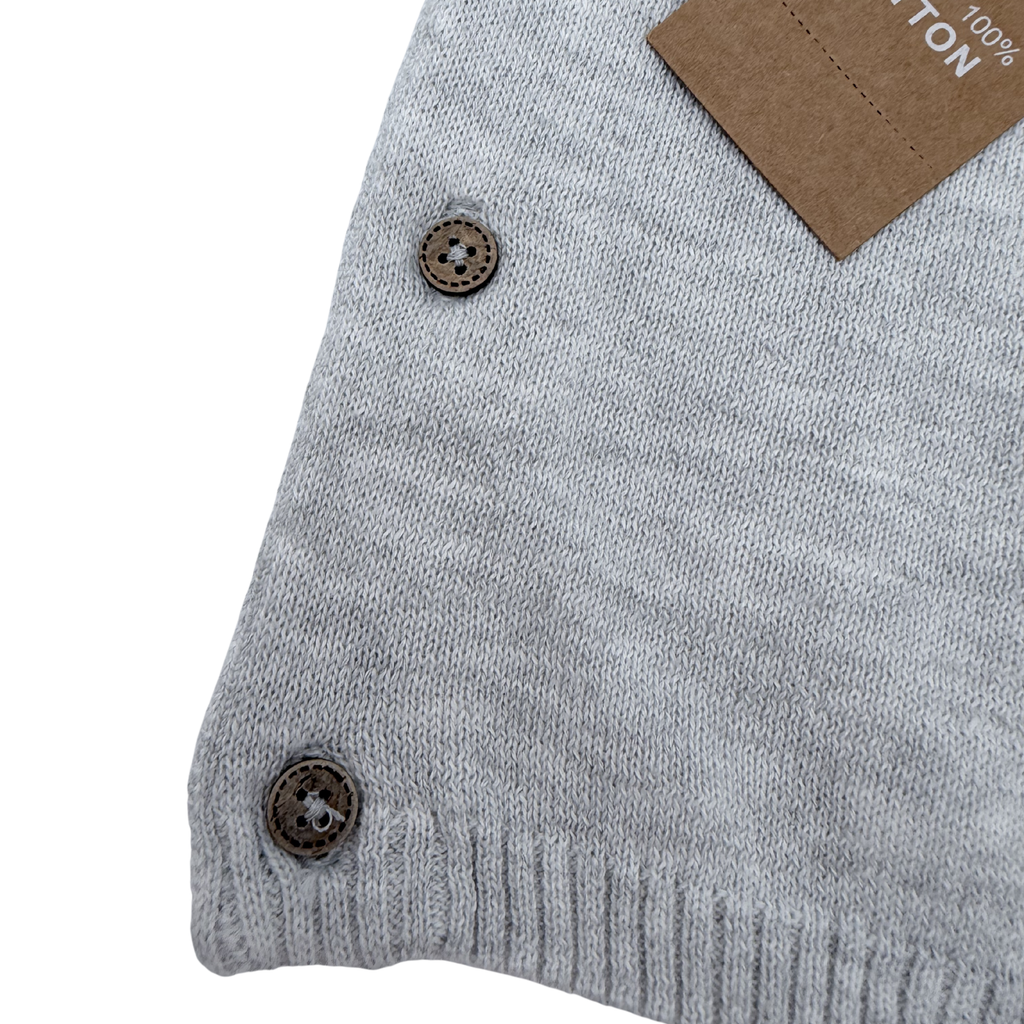 Brassière bébé gris chiné boutonné — 3 mois